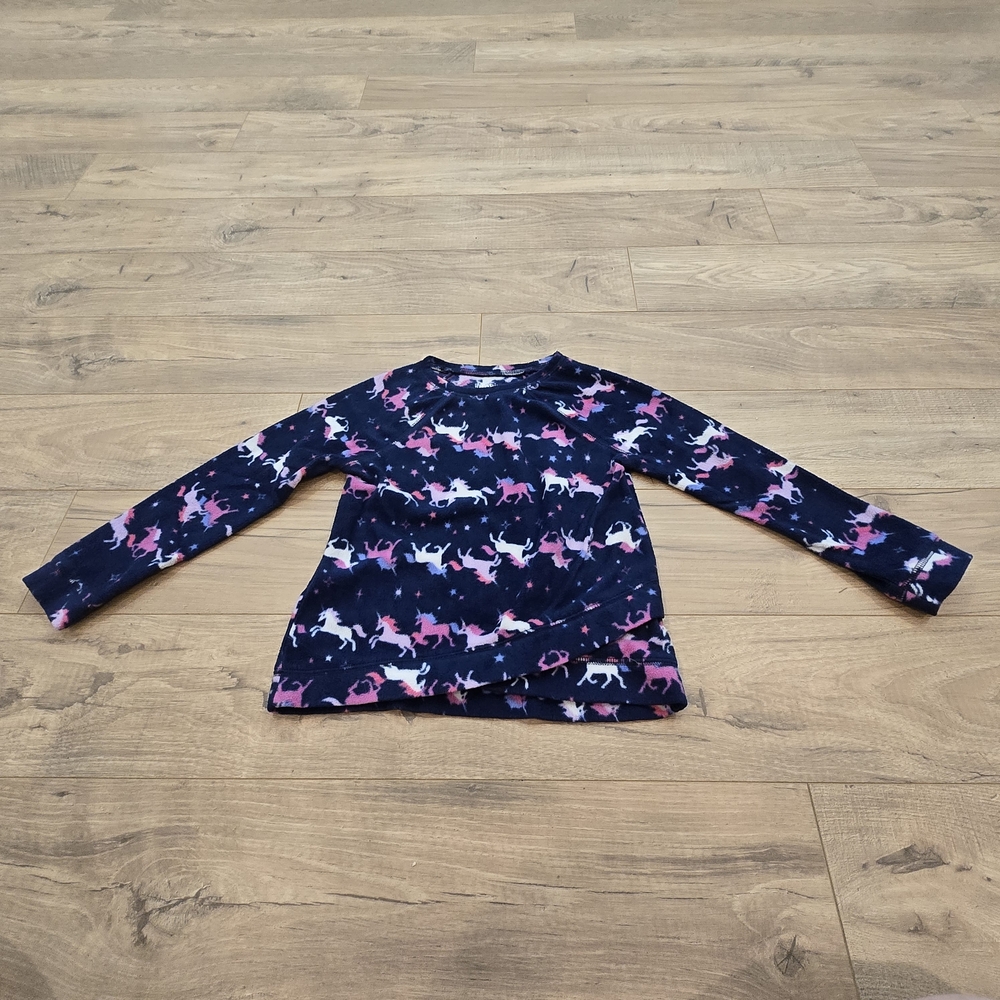 🌻 NWOT Toddler girls navy blue unicorn Fleece pullover sweatshirt size 5T